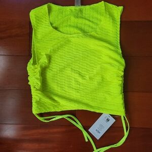 Neon Yellow Crop Shirt MED